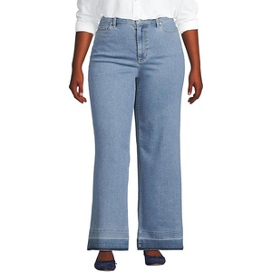 image:imageWomens Tencel Fiber High Rise Wide Leg PantsHutton Blue Wash Released Hem