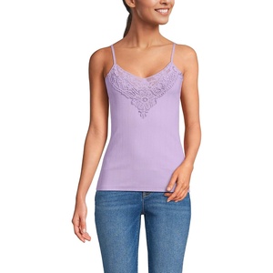 image:imageWomens Variegated Micro Rib Lace Trim CamiWhisper Lilac