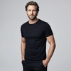 image:imageLands End Mens Crew Neck Undershirt 3 Pack  Combed Cotton Tubular Knit Taped Neck Seam Three Pack Layering Base Layer Big and Tall SizesBlack