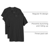 image:imageLands End Mens Crew Neck Undershirt 3 Pack  Combed Cotton Tubular Knit Taped Neck Seam Three Pack Layering Base Layer Big and Tall SizesBlack