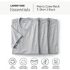 image:imageLands End Mens Crew Neck Undershirt 3 Pack  Combed Cotton Tubular Knit Taped Neck Seam Three Pack Layering Base Layer Big and Tall SizesGray Heather