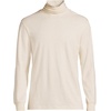 image:imageLands End Mens SuperT Cotton Turtleneck  Breathable Cotton Jersey Rib Knit Collar and Cuffs MidHip Length Layering Big and Tall SizesFlax Heather