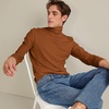 image:imageLands End Mens SuperT Cotton Turtleneck  Breathable Cotton Jersey Rib Knit Collar and Cuffs MidHip Length Layering Big and Tall SizesRich Ginger Brown