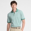 image:imageLands End Mens Supima Cotton Polo Shirt  Short Sleeve AmericanGrown Supima Interlock Knit Raised Collar Straight Hem Business Casual Big and TallMineral Aqua Stripe