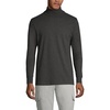 image:imageLands End Mens SuperT Cotton Turtleneck  Breathable Cotton Jersey Rib Knit Collar and Cuffs MidHip Length Layering Big and Tall SizesDark Charcoal Heather
