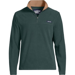 image:imageLands End Mens Anyweather Fleece Quarter Zip PulloverGreen Gables