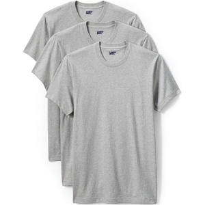 image:imageLands End Mens Crew Neck Undershirt 3 Pack  Combed Cotton Tubular Knit Taped Neck Seam Three Pack Layering Base Layer Big and Tall SizesGray Heather