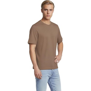 image:imageLands End Mens SuperT Short Sleeve TShirt  575 oz Midweight Cotton Covered Neck Seam Reinforced Shoulders Everyday Layering Big and Tall SizesDark Jute Brown