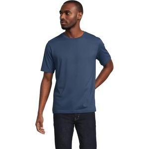 image:imageLands End Mens SuperT Short Sleeve TShirt  575 oz Midweight Cotton Covered Neck Seam Reinforced Shoulders Everyday Layering Big and Tall SizesNightfall Blue