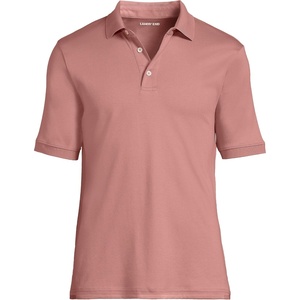 image:imageLands End Mens Supima Cotton Polo Shirt  Short Sleeve AmericanGrown Supima Interlock Knit Raised Collar Straight Hem Business Casual Big and TallVintage Mauve