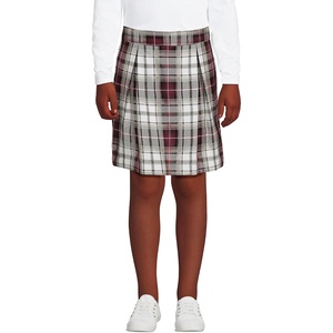 image:imageSchool Uniform Girls Plaid Skort Top of KneeGarnetKhaki Plaid