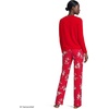 image:imageLands End Womens Knit 2 Piece Pajama Set  Long Sleeve Top and PantsCompass RedIvory Floral