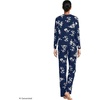 image:imageLands End Womens Knit 2 Piece Pajama Set  Long Sleeve Top and PantsDeep SeaIvory Floral
