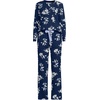 image:imageLands End Womens Knit 2 Piece Pajama Set  Long Sleeve Top and PantsDeep SeaIvory Floral