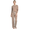 image:imageLands End Womens Knit 2 Piece Pajama Set  Long Sleeve Top and PantsRich Ginger Even Stripe