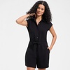 image:imageLands End Womens Cap Sleeve Creaseless ButtonDown RomperBlack