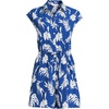 image:imageLands End Womens Cap Sleeve Creaseless ButtonDown RomperVibrant Lapis Tropic Floral