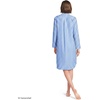 image:imageLands End Womens Cotton Poplin Long Sleeve Sleepshirt NightgownMuted Cobalt Blue Stripe