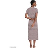 image:imageLands End Womens Cotton Short Sleeve Midcalf NightgownRich Burgundy Even Stripe