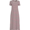 image:imageLands End Womens Cotton Short Sleeve Midcalf NightgownRich Burgundy Even Stripe