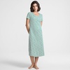image:imageLands End Womens Cotton Short Sleeve Midcalf NightgownVibrant Clover Pressed Floral