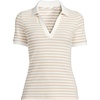 image:imageLands End Womens Short Sleeve Wide Rib PoloChampagne Dual Stripe