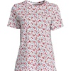 image:imageLands End Womens Supima Crew Neck TShirt  AmericanGrown Supima Cotton Relaxed Fit Tagless MidHip Length Layering Petite and Plus SizesIvory Small Poppy Floral