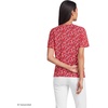 image:imageLands End Womens Supima VNeck TShirt  AmericanGrown Supima Cotton Relaxed Fit Straight Hem Tagless Layering Petite and Plus SizesCompass Red Wispy Floral