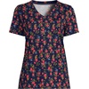 image:imageLands End Womens Supima VNeck TShirt  AmericanGrown Supima Cotton Relaxed Fit Straight Hem Tagless Layering Petite and Plus SizesDeep Sea Mini Poppy Floral