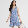 image:imageWomens Sleeveless Cotton Jersey Notch Neck Flounce DressClear Blue Sky Poppy Floral