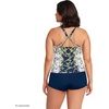 image:imageWomens Tugless High Neck Strappy Back Tankini Swimsuit TopWhiteNavy Blooms