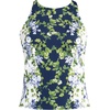 image:imageWomens Tugless High Neck Strappy Back Tankini Swimsuit TopWhiteNavy Blooms