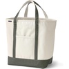 image:imageLands End Open Top Canvas Tote Bag Large Regular Handle NaturalDark Olive Green