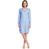 image:imageLands End Womens Cotton Poplin Long Sleeve Sleepshirt NightgownMuted Cobalt Blue Stripe