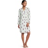 image:imageLands End Womens Cotton Poplin Long Sleeve Sleepshirt NightgownPink FloralCelery Stripe