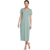 image:imageLands End Womens Cotton Short Sleeve Midcalf NightgownVibrant Clover Pressed Floral