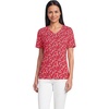 image:imageLands End Womens Supima VNeck TShirt  AmericanGrown Supima Cotton Relaxed Fit Straight Hem Tagless Layering Petite and Plus SizesCompass Red Wispy Floral