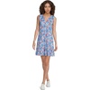 image:imageWomens Sleeveless Cotton Jersey Notch Neck Flounce DressClear Blue Sky Poppy Floral
