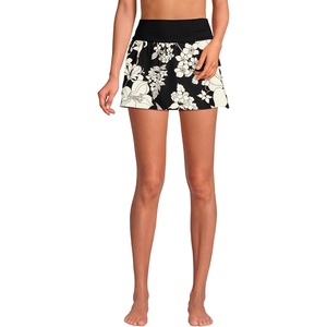 image:imageLands End Womens Mini Swim SkortBlackEgret Lilies