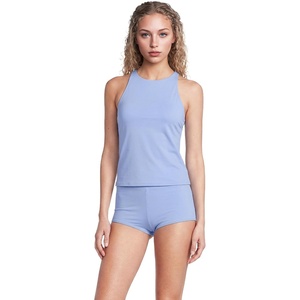 image:imageWomens Tugless High Neck Strappy Back Tankini Swimsuit TopSoft Cloud Blue