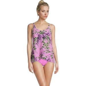 image:imageWomens Tulip Hem Tankini TopPinkWhite Blooms