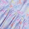 image:imageLands End Girls Long Sleeve Gathered Waist Jersey DressColorful BowsPurple