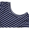 image:imageLands End Girls Long Sleeve Gathered Waist Jersey DressDark Navy Stripe