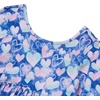 image:imageLands End Girls Long Sleeve Gathered Waist Jersey DressHeartsMultiAruba Blue