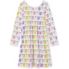 image:imageLands End Girls Long Sleeve Gathered Waist Jersey DressApplesMultiEgret