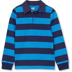 image:imageLands End Boys Long Sleeve Collared Rugby ShirtNavyFrench Blue Stripe