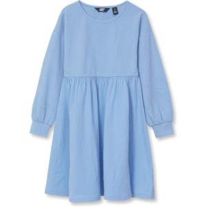 image:imageLands End Girls Long Sleeve Ribbed DressVista Blue