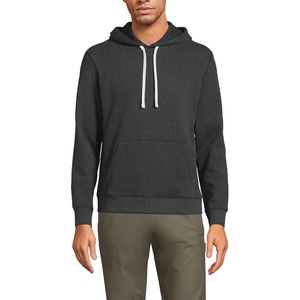 image:imageLands End Mens Long Sleeve Serious Sweats Pullover HoodieDark Charcoal Heather