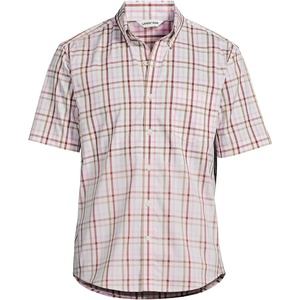 image:imageMens Traditional Fit Short Sleeve Travel Kit ShirtDesert TanPink Tattersall