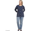 image:imageLands End Womens 34 Sleeve Supima Cotton Crewneck TunicDeep Sea Multi Floral Vine